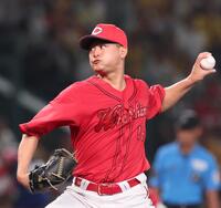 　阪神打線を相手に力投する森（撮影・立川洋一郎）