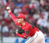 　先発し、力投する遠藤