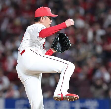 　先発し力投する遠藤（撮影・市尻達拡）