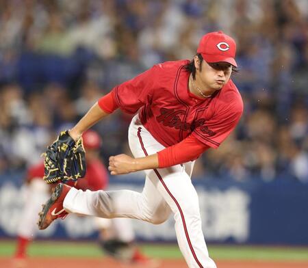 　力投する床田（撮影・金田祐二）