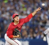 　力投する床田（撮影・金田祐二）