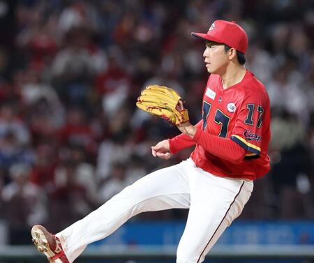 　先発し躍動感あるフォームで投げ込む常広（撮影・市尻達拡）