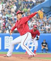 　力投する常広（撮影・園田高夫）