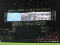 　降雨コールドを告げるスコアボード（撮影・市尻達拡）