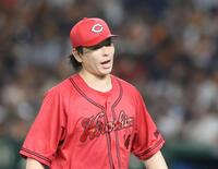 　２回を無失点に抑えほえる大瀬良（撮影・石井剣太郎）