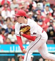 　先発し、力投する常広（撮影・市尻達拡）