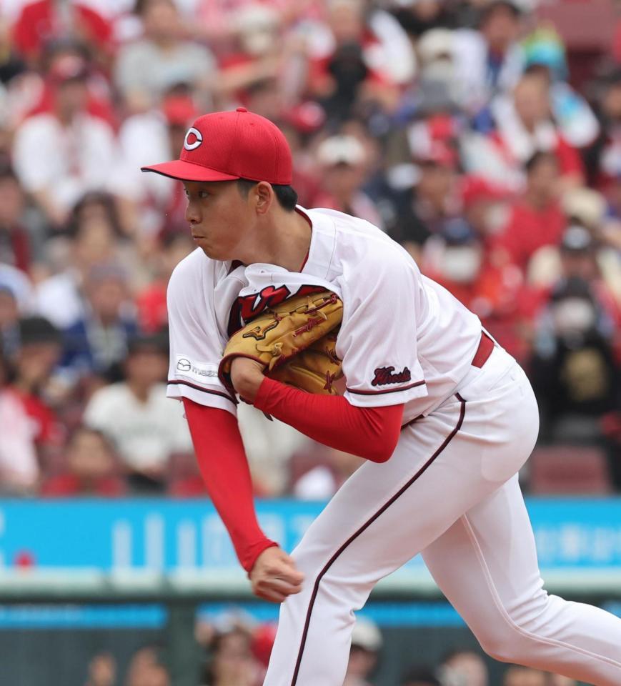 　先発し、力投する常広（撮影・市尻達拡）