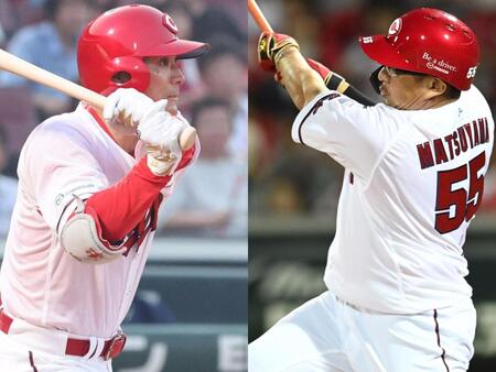 　広島・田中広輔（左）と松山竜平