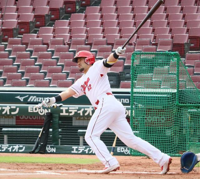 広島・末包 ドラ1平川に負けない 打撃改良！コンタクト率上げ「惜しい