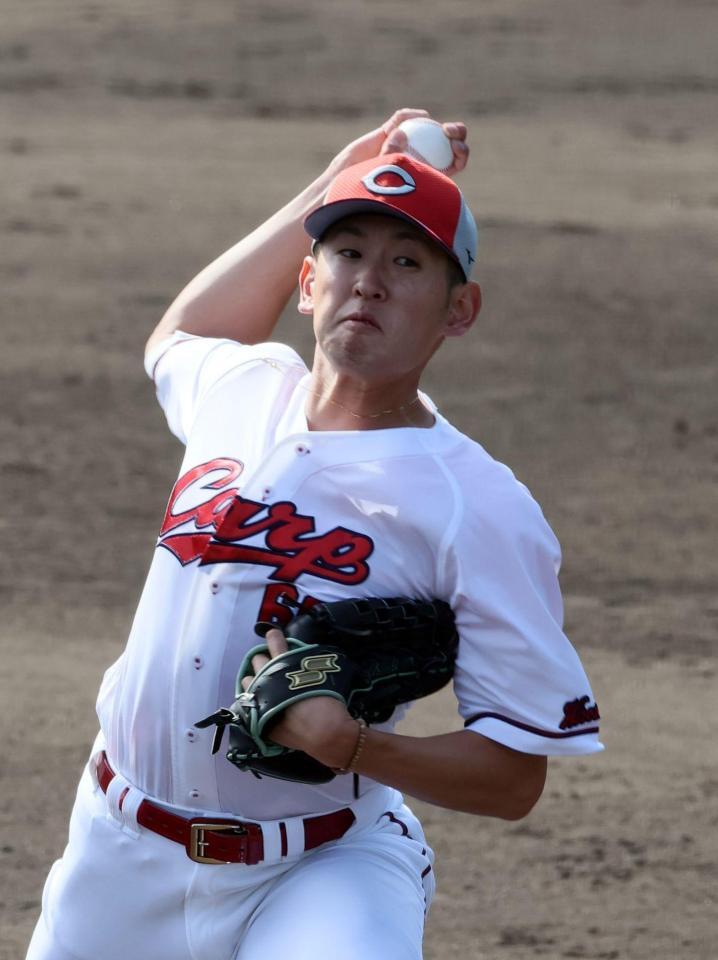 　３回無失点と好投した遠藤（撮影・市尻達拡）