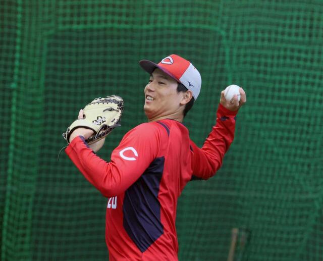 広島・栗林 先発挑戦へ新トレーニング法導入 「8、9割の力で投げた