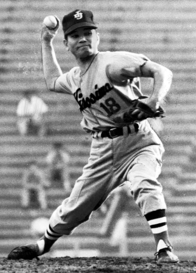 　現役時代の長谷川良平さん＝１９６２年