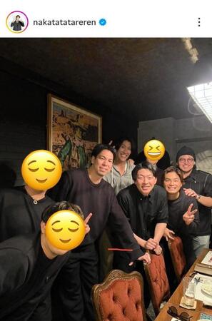 中田廉氏のインスタグラム（ｎａｋａｔａｔａｔａｒｅｒｅｎ）から