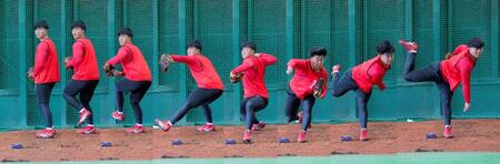 工藤の投球フォーム＝１６日