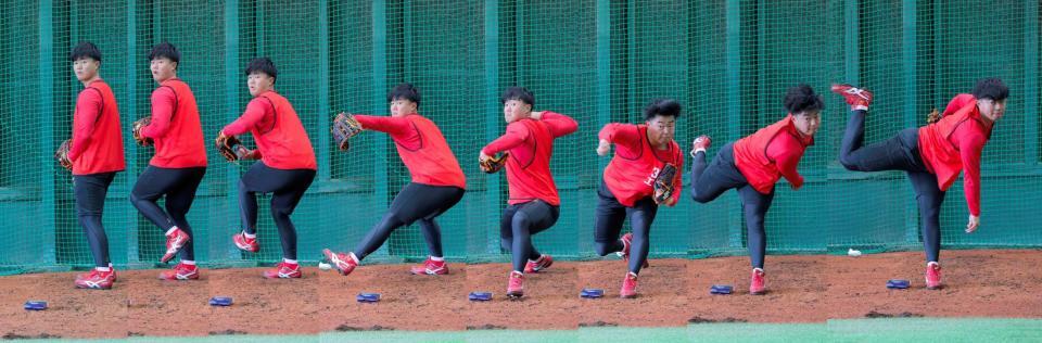 工藤の投球フォーム＝１６日