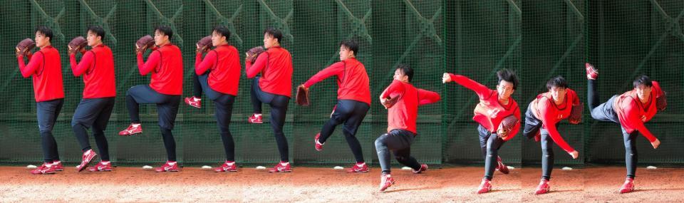 斉藤の投球フォーム＝１６日