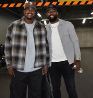 マツダスタジアムを訪れたモンテロ（左）とファビアン