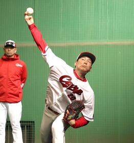 広島・栗林　初日いきなり先発仕様“高速テンポ”投法！間隔縮めて省エネ６５球　開幕ローテ入りへ「良い感じ」