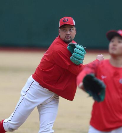 練習を切り上げた中崎（撮影・北村雅宏）