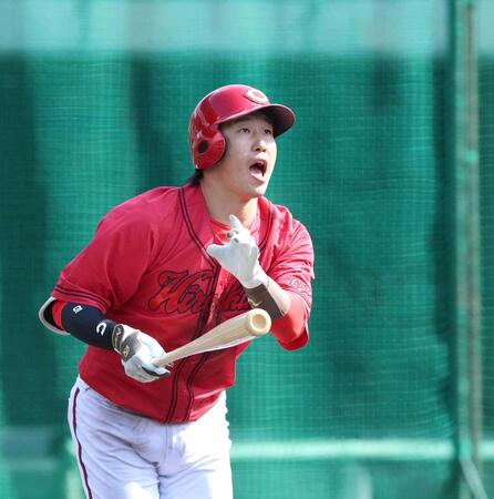 広島・小園　いきなり侍の貫禄弾　今季初シートで右翼ポール直撃に拍手喝采　“非常事態”想定し一塁守備も