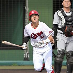 広島・ドラ１平川　対外試合初本塁打！推定１２５メートル　課題の左打席で「会心の当たり」　新井監督「これぐらいはやると思っていた」