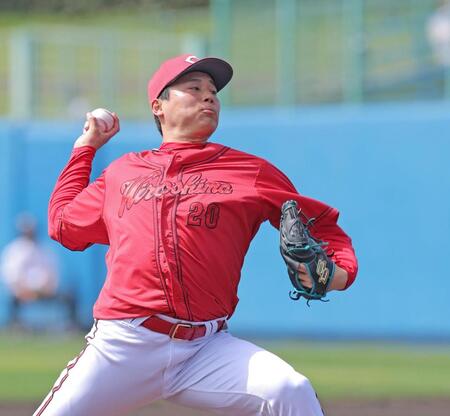 先発し力投する栗林（撮影・北村雅宏）