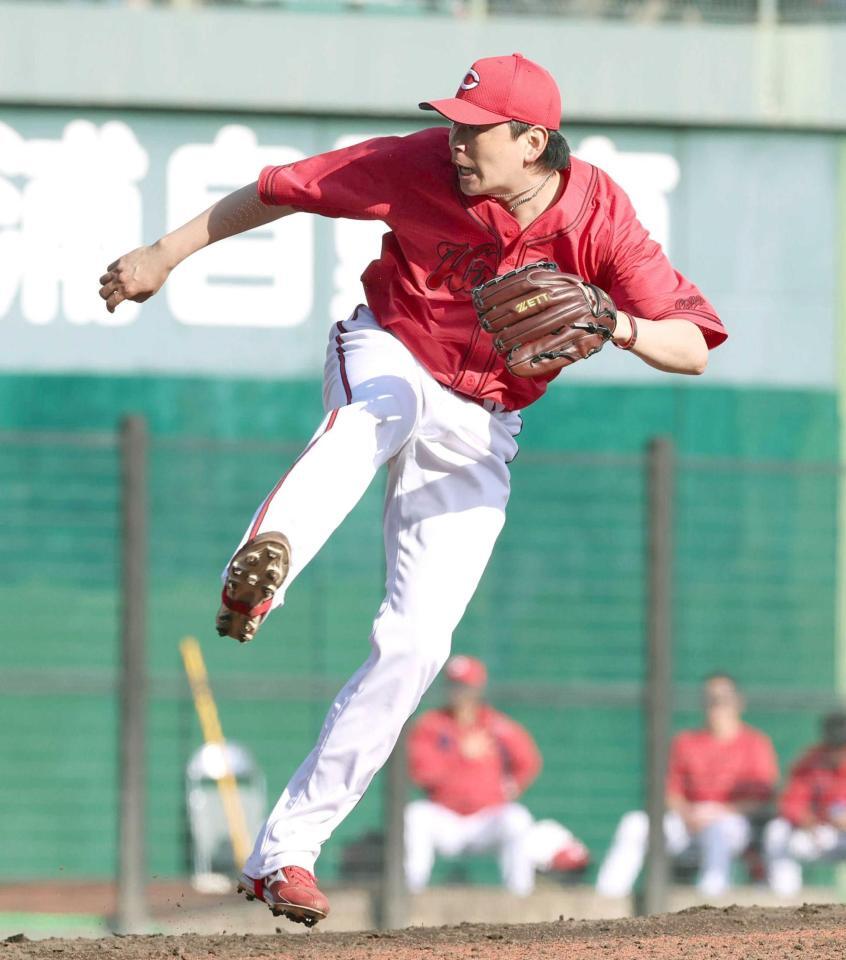 ３回を無失点に抑えた大瀬良（撮影・北村雅宏）　