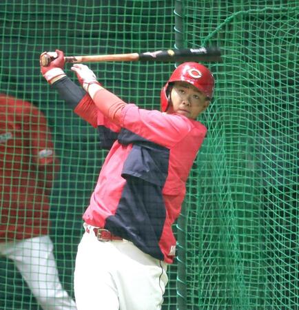 打撃練習する林（撮影・北村雅宏）