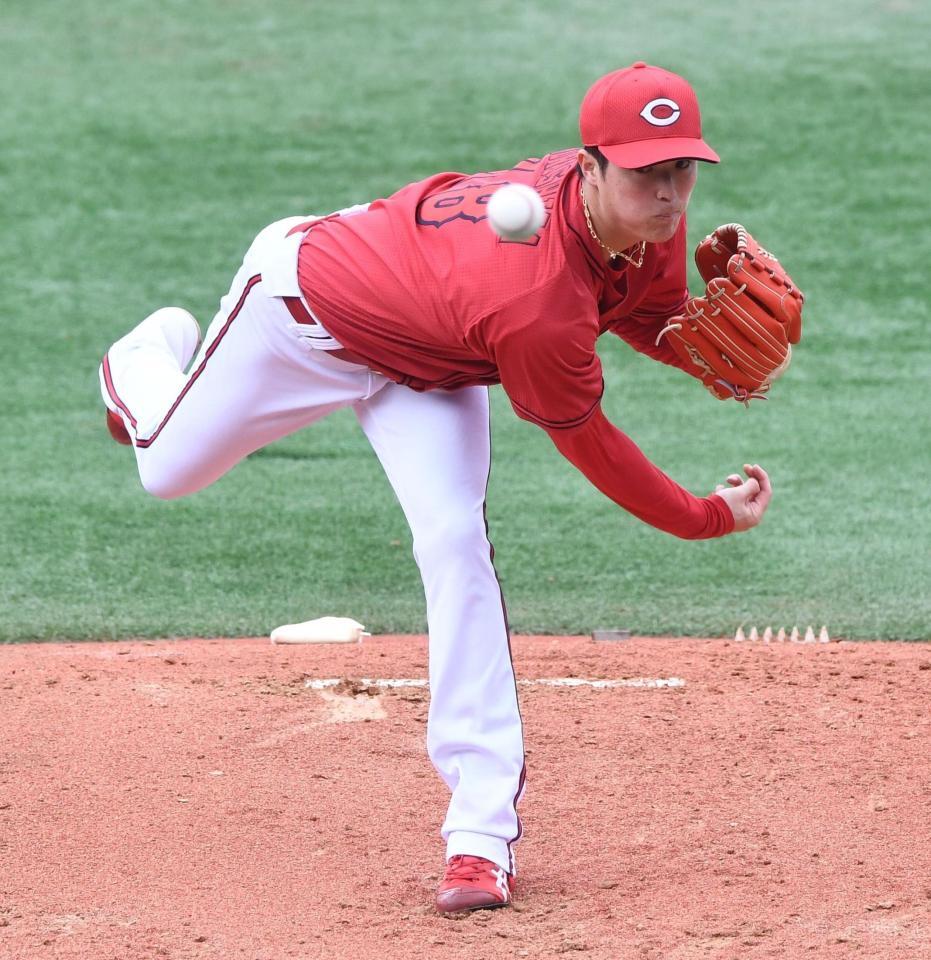 力投する森下（撮影・園田高夫）