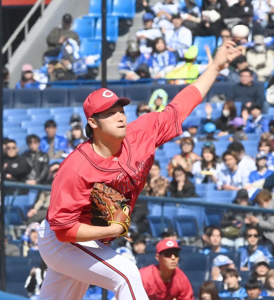 力投する床田（撮影・園田高夫）