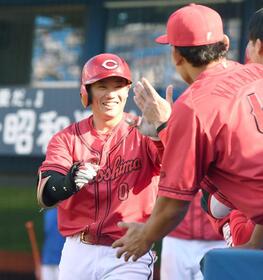 広島・ドラ３勝田 「びっくり」“プロ１号”２ラン含む３安打４打点　開幕１軍大前進「センター意識しながら明日も試合に」