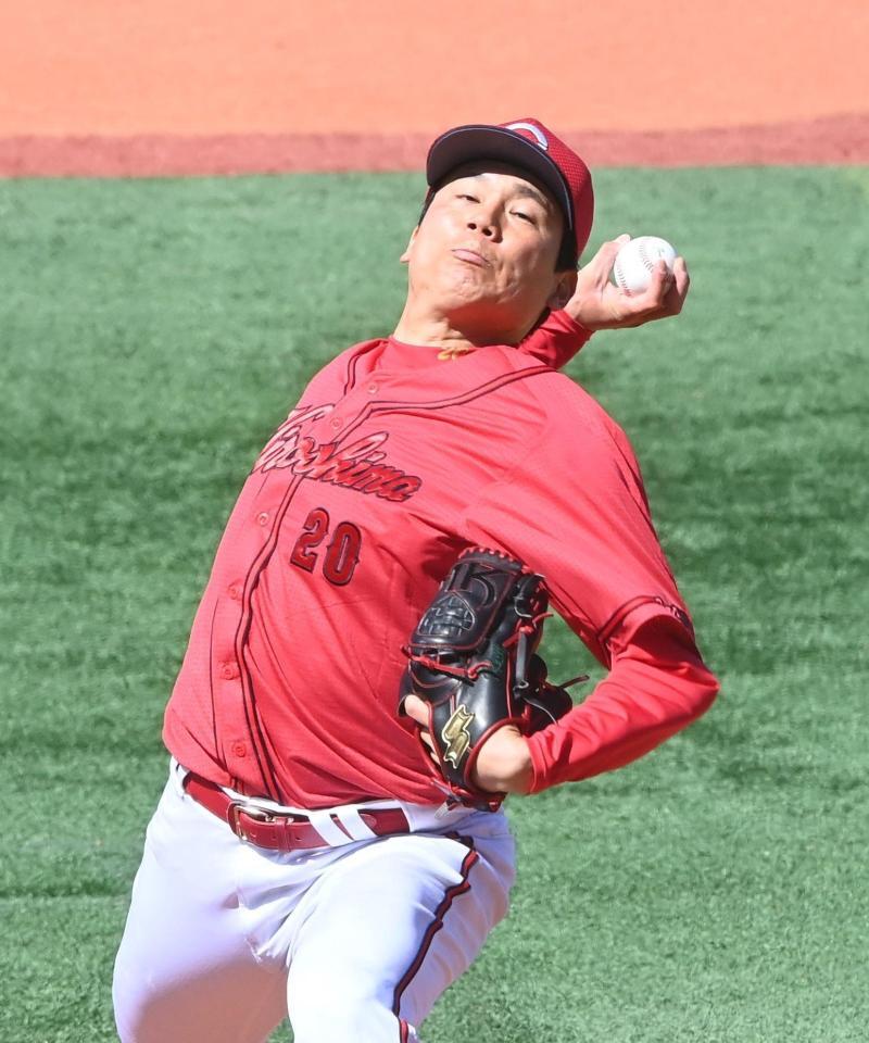 ５回無失点と好投した栗林（撮影・園田高夫）