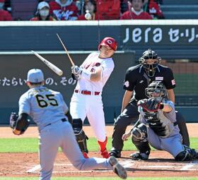 広島ドラ１・平川　「野球脳の高さ」見せた第４打席と２安打を新井監督絶賛　ＯＰ戦１５安打１２球団トップに