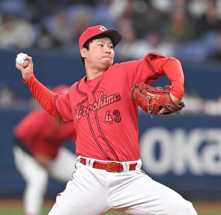 ８回、力投する島内（撮影・飯室逸平）