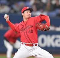 ８回、力投する島内（撮影・飯室逸平）