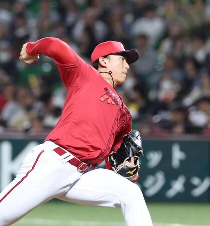 ７回から登板し、三者凡退に抑える好投を見せた斉藤（撮影・北村雅宏）