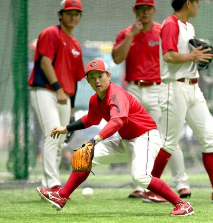 広島ドラ３・勝田あるぞ開幕遊撃スタメン　憧れ続けた菊池と“キクナル”コンビ「そのための準備はできている」