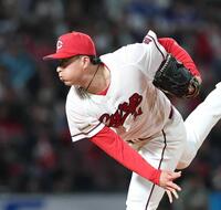 力投する斉藤汰（撮影・北村雅宏）　