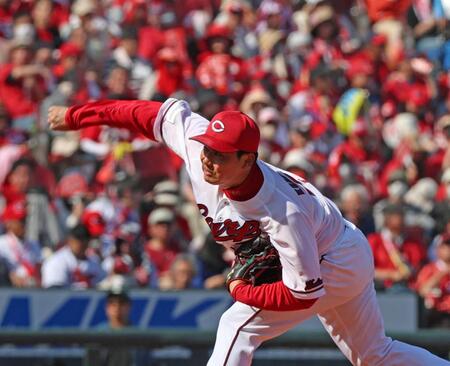 先発し力投する栗林（撮影・北村雅宏）