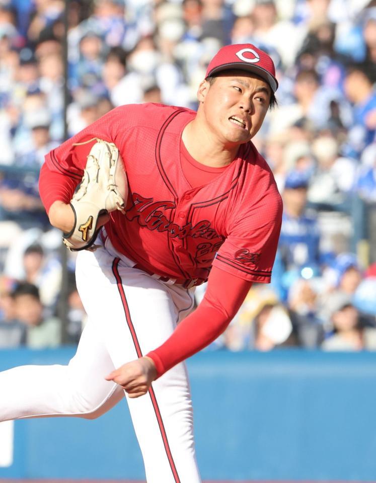 力投する高（撮影・石井剣太郎）