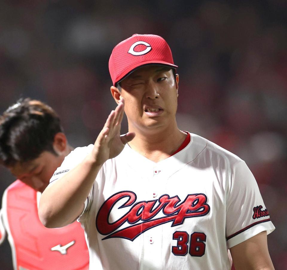 ６回、牧に適時三塁打を浴びた塹江（撮影・北村雅宏）