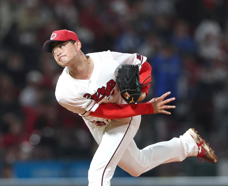 先発し力投する岡本（撮影・北村雅宏）