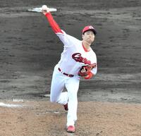 ２軍戦に登板した島内(撮影・畠山賢大）