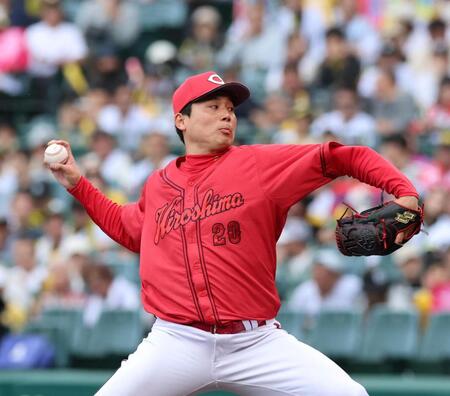 先発し力投する栗林（撮影・山口登）