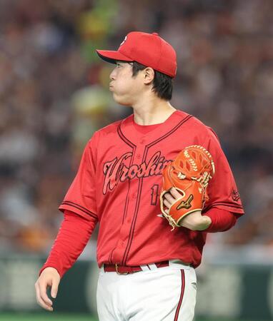 ２回、キャベッジの適時打で４点目を失った森下（撮影・佐々木彰尚）