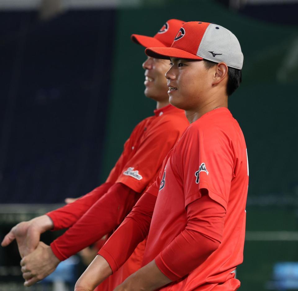 練習に合流した前川（撮影・佐々木彰尚）