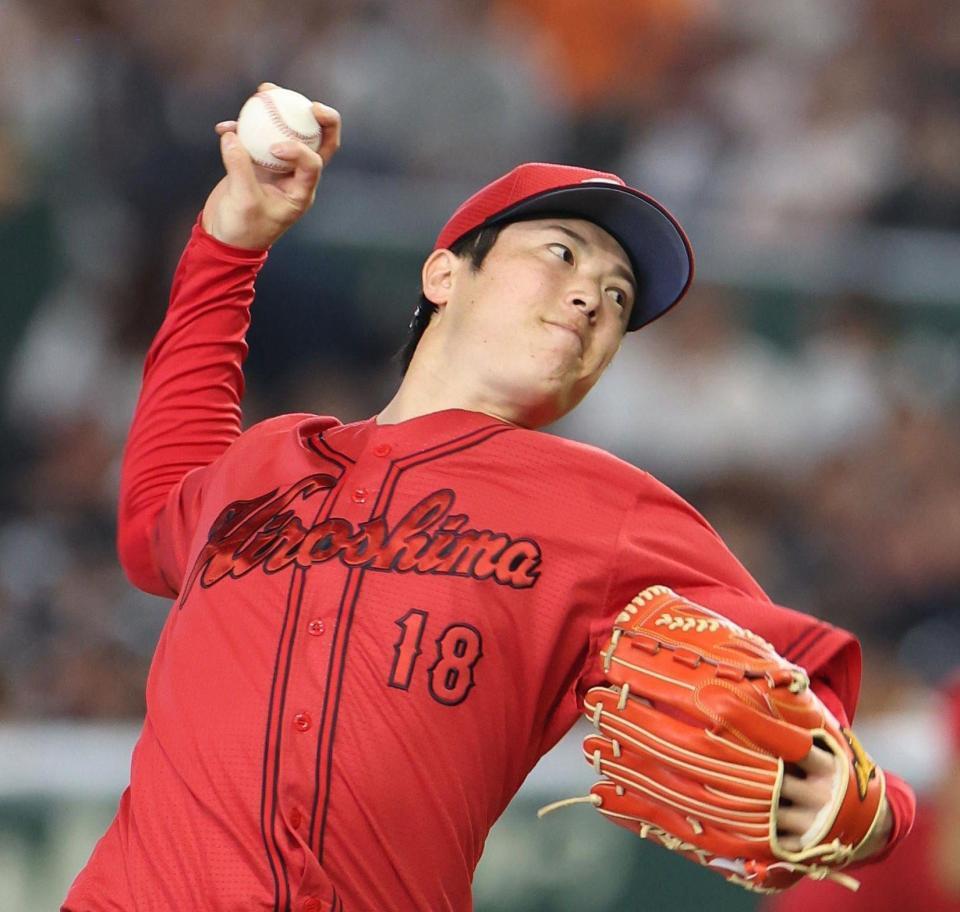 巨人戦に先発した森下（撮影・佐々木彰尚）