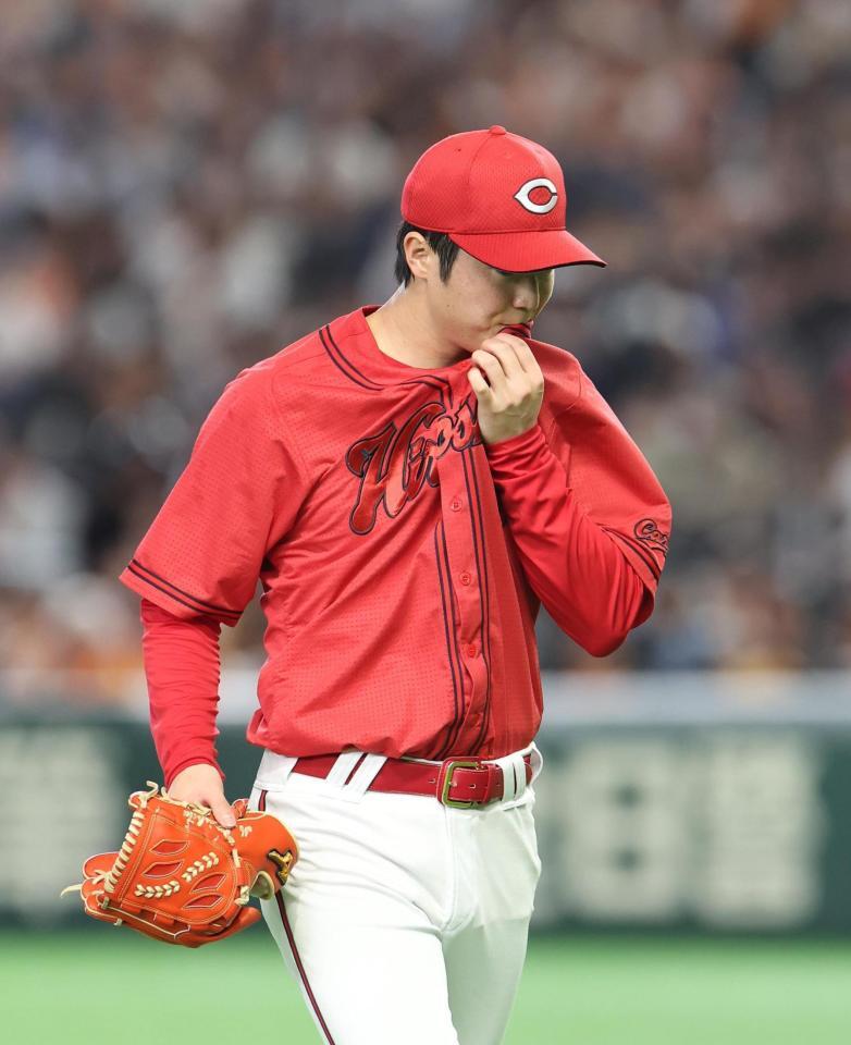 ４回４失点で降板した森下（撮影・佐々木彰尚）