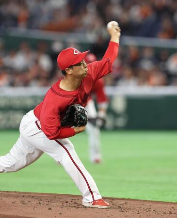 巨人打線相手に力投する玉村（撮影・佐々木彰尚）