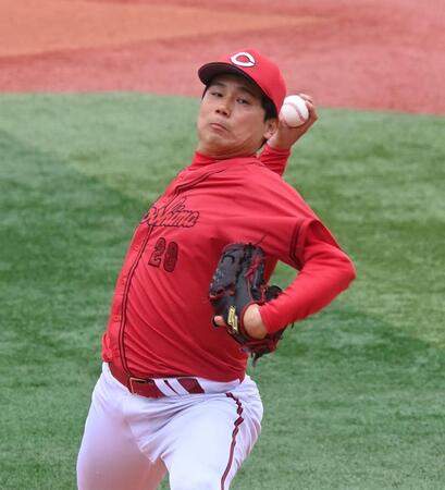 ７回無失点で３勝目を挙げた栗林（撮影・園田高夫）